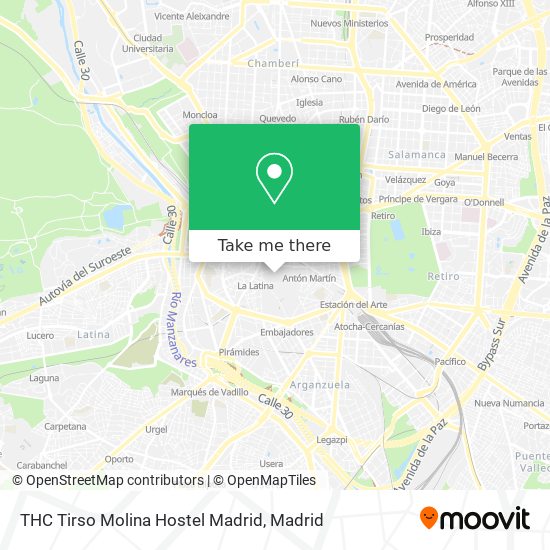 THC Tirso Molina Hostel Madrid map