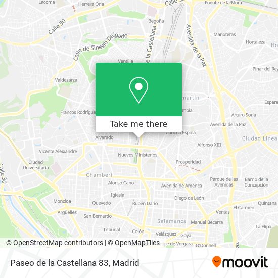 mapa Paseo de la Castellana 83