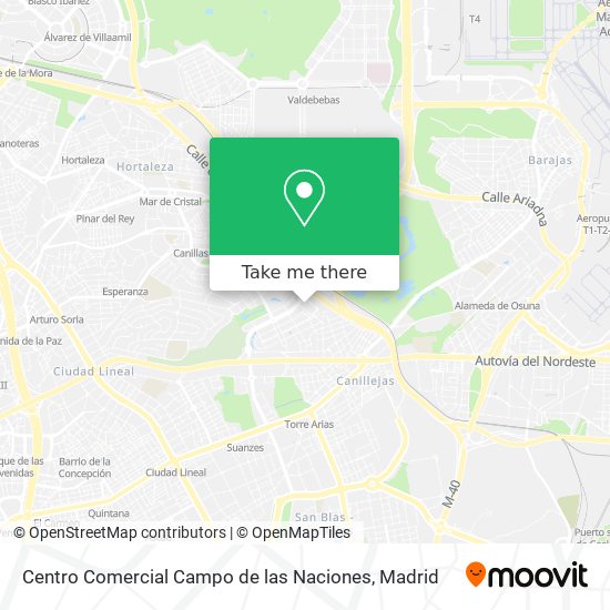 Centro Comercial Campo de las Naciones map