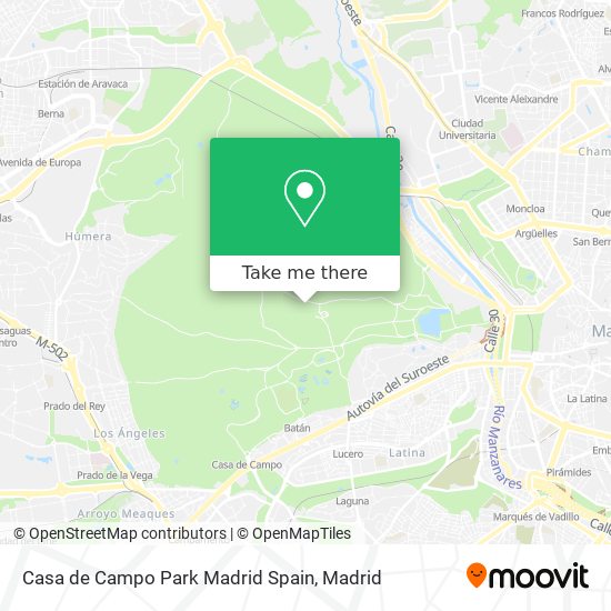 Casa de Campo Park Madrid Spain map