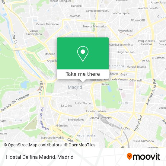 Hostal Delfina Madrid map