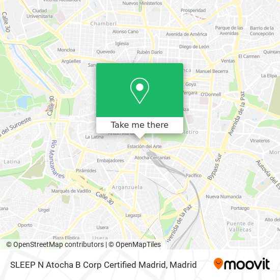 mapa SLEEP N Atocha B Corp Certified Madrid