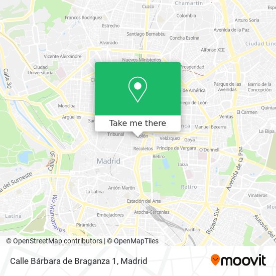 Wie Komme Ich Zu Calle Barbara De Braganza 1 In Madrid Mit Dem Bus Der Metro Oder Der Bahn Moovit