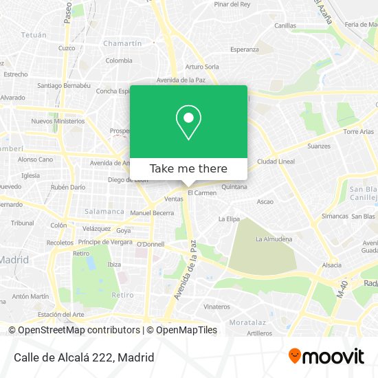 mapa Calle de Alcalá 222