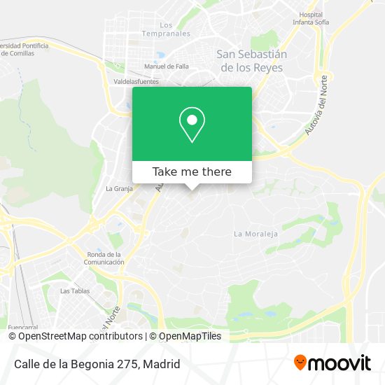 How to get to Calle de la Begonia 275 in Alcobendas by Bus, Metro or Train?