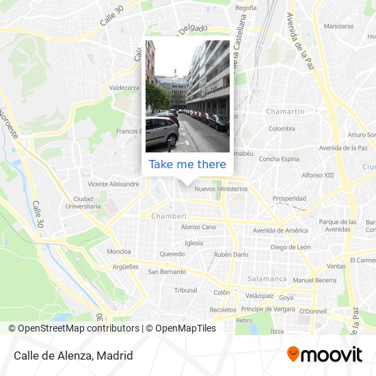 How to get to Calle de Alenza in Madrid by Metro, Bus or Train?