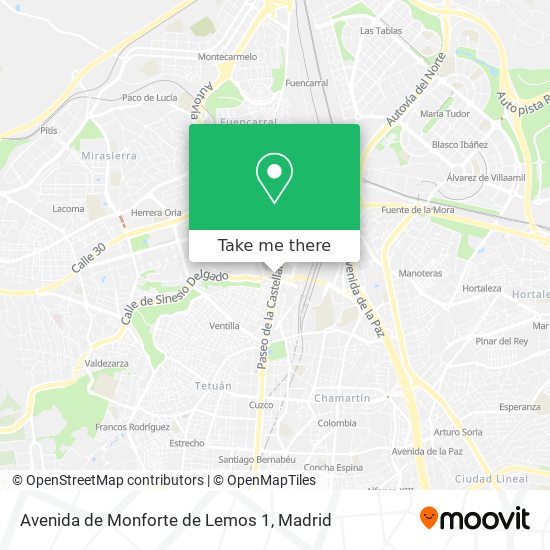 mapa Avenida de Monforte de Lemos 1