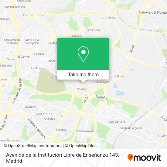 Avenida de la Institución Libre de Enseñanza 143 map