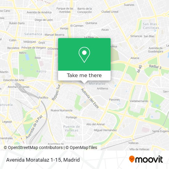 Avenida Moratalaz 1-15 map