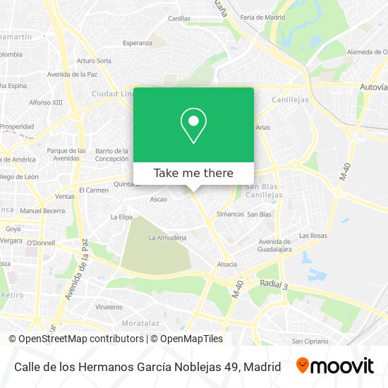 mapa Calle de los Hermanos García Noblejas 49