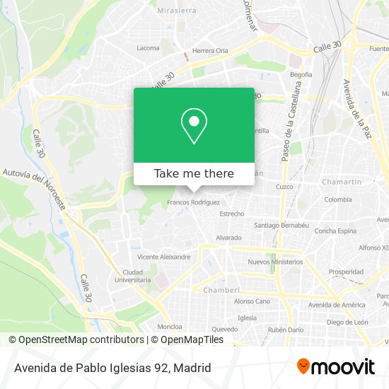 mapa Avenida de Pablo Iglesias 92