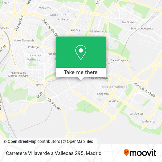 mapa Carretera Villaverde a Vallecas 295