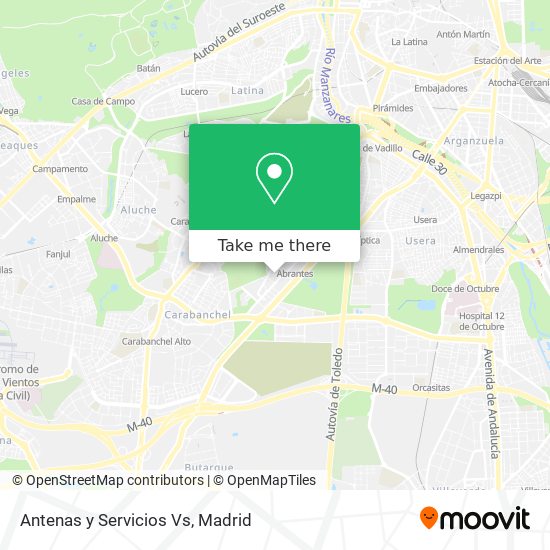 mapa Antenas y Servicios Vs