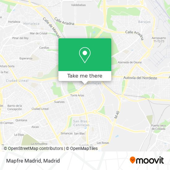 Mapfre Madrid map