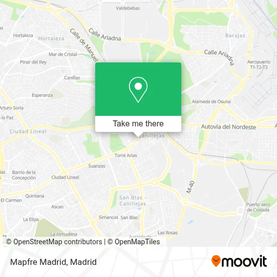 Mapfre Madrid map