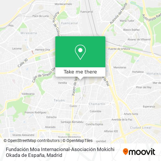 mapa Fundación Moa Internacional-Asociación Mokichi Okada de España