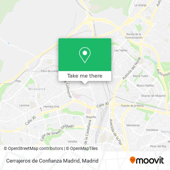 Cerrajeros de Confianza Madrid map