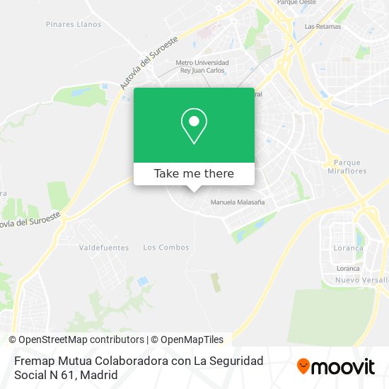 Fremap Mutua Colaboradora con La Seguridad Social N 61 map