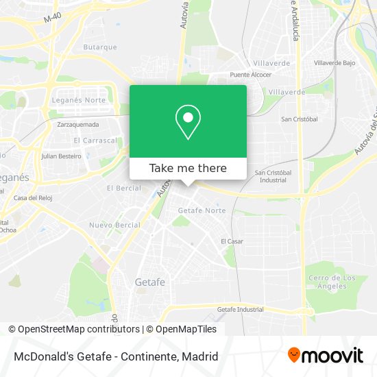 McDonald's Getafe - Continente map