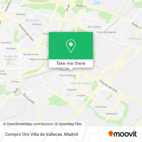 mapa Compro Oro Villa de Vallecas