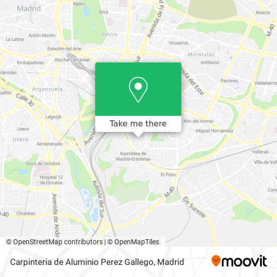 mapa Carpinteria de Aluminio Perez Gallego