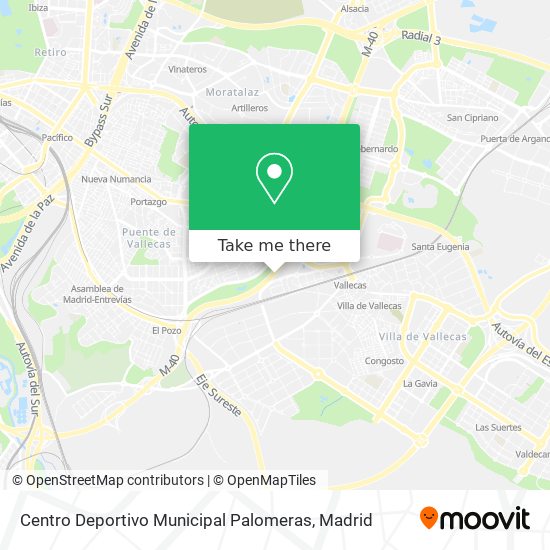Centro Deportivo Municipal Palomeras map