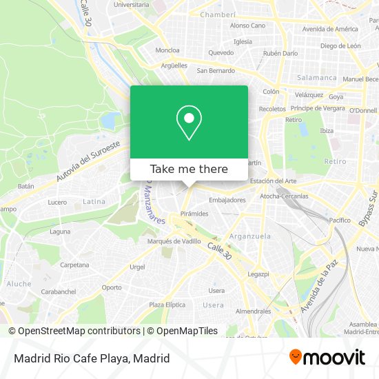 mapa Madrid Rio Cafe Playa