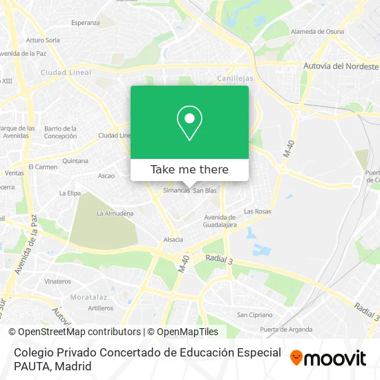 mapa Colegio Privado Concertado de Educación Especial PAUTA