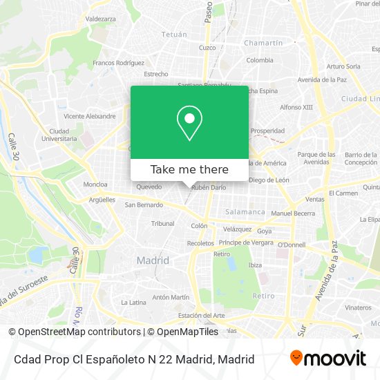 Cdad Prop Cl Españoleto N 22 Madrid map