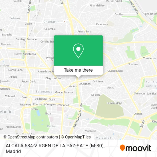 mapa ALCALÁ 534-VIRGEN DE LA PAZ-SATE (M-30)