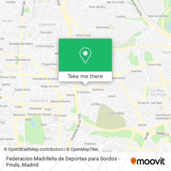 Federación Madrileña de Deportes para Sordos - Fmds map