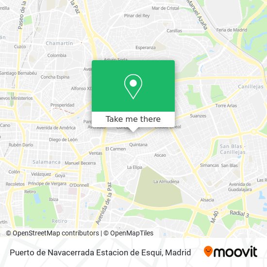 Puerto de Navacerrada Estacion de Esqui map