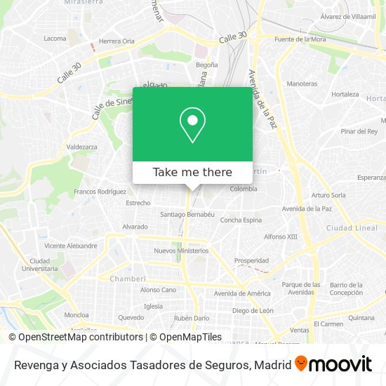 mapa Revenga y Asociados Tasadores de Seguros