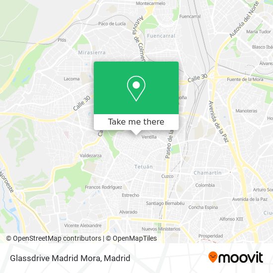 mapa Glassdrive Madrid Mora