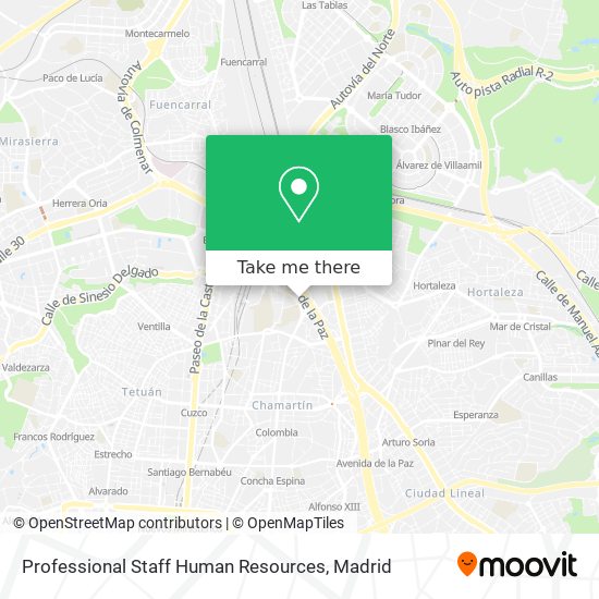 Professional Staff Human Resources map