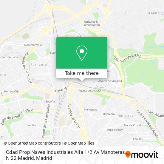 Cdad Prop Naves Industriales Alfa 1 / 2 Av Manoteras N 22 Madrid map