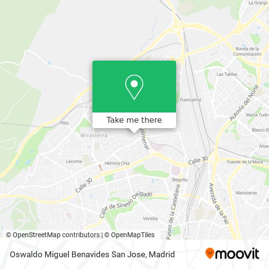 Oswaldo Miguel Benavides San Jose map