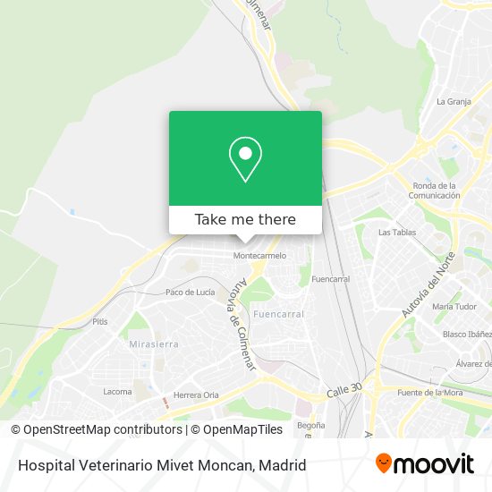 mapa Hospital Veterinario Mivet Moncan