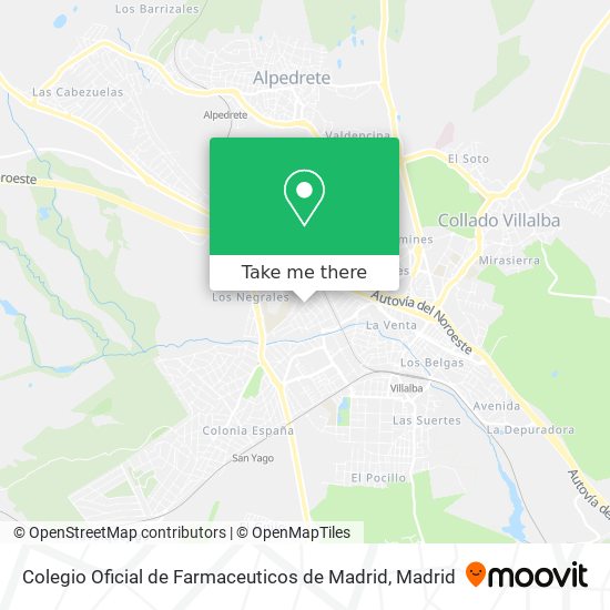 mapa Colegio Oficial de Farmaceuticos de Madrid