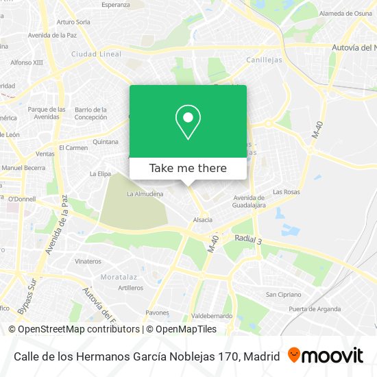 mapa Calle de los Hermanos García Noblejas 170