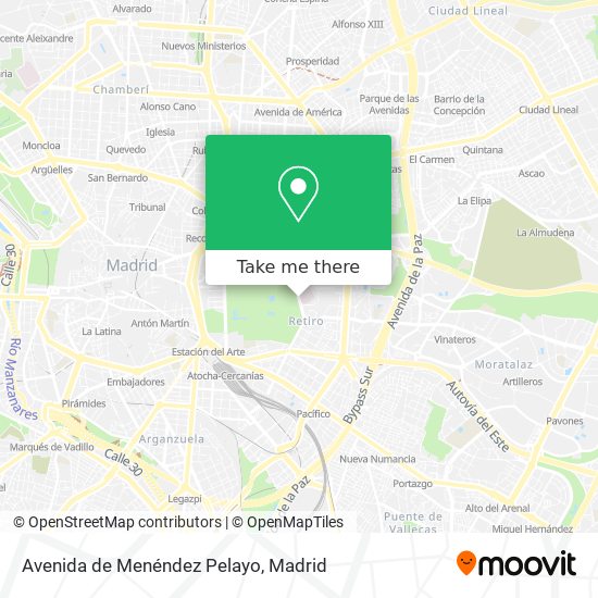 Avenida de Menéndez Pelayo map