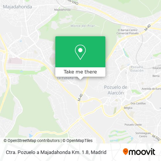 mapa Ctra. Pozuelo a Majadahonda Km. 1.8