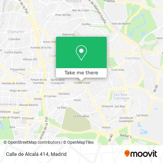 mapa Calle de Alcalá 414