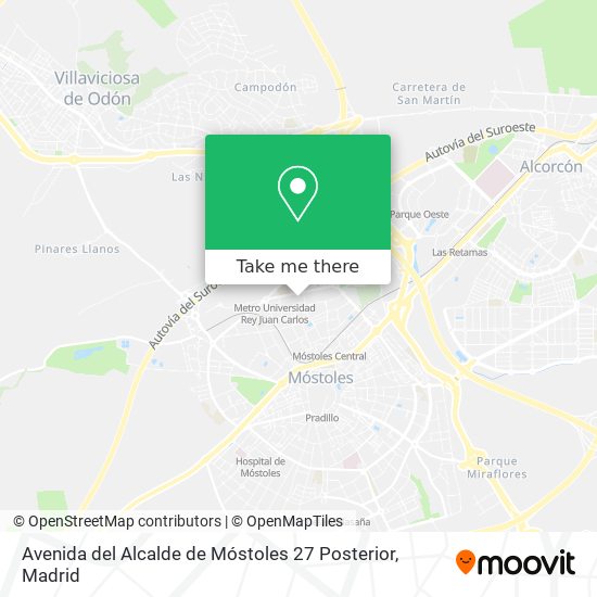 mapa Avenida del Alcalde de Móstoles 27 Posterior