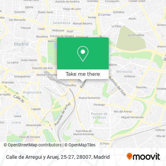 mapa Calle de Arregui y Aruej, 25-27, 28007