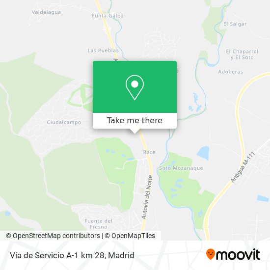 mapa Vía de Servicio A-1 km 28