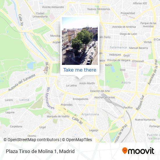 mapa Plaza Tirso de Molina 1