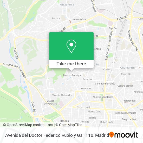 mapa Avenida del Doctor Federico Rubio y Galí 110