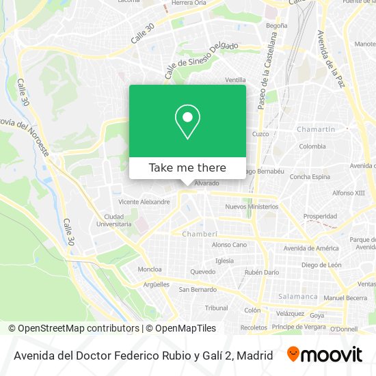 mapa Avenida del Doctor Federico Rubio y Galí 2