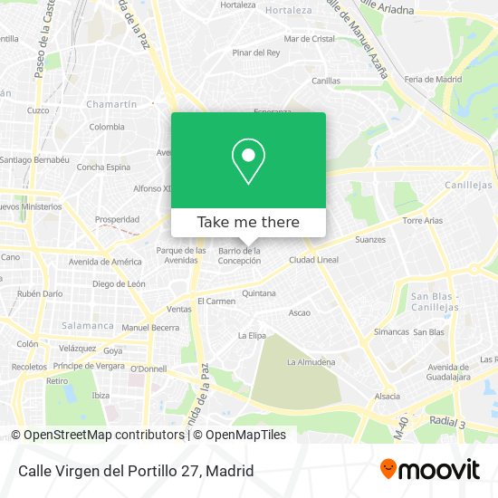 mapa Calle Virgen del Portillo 27